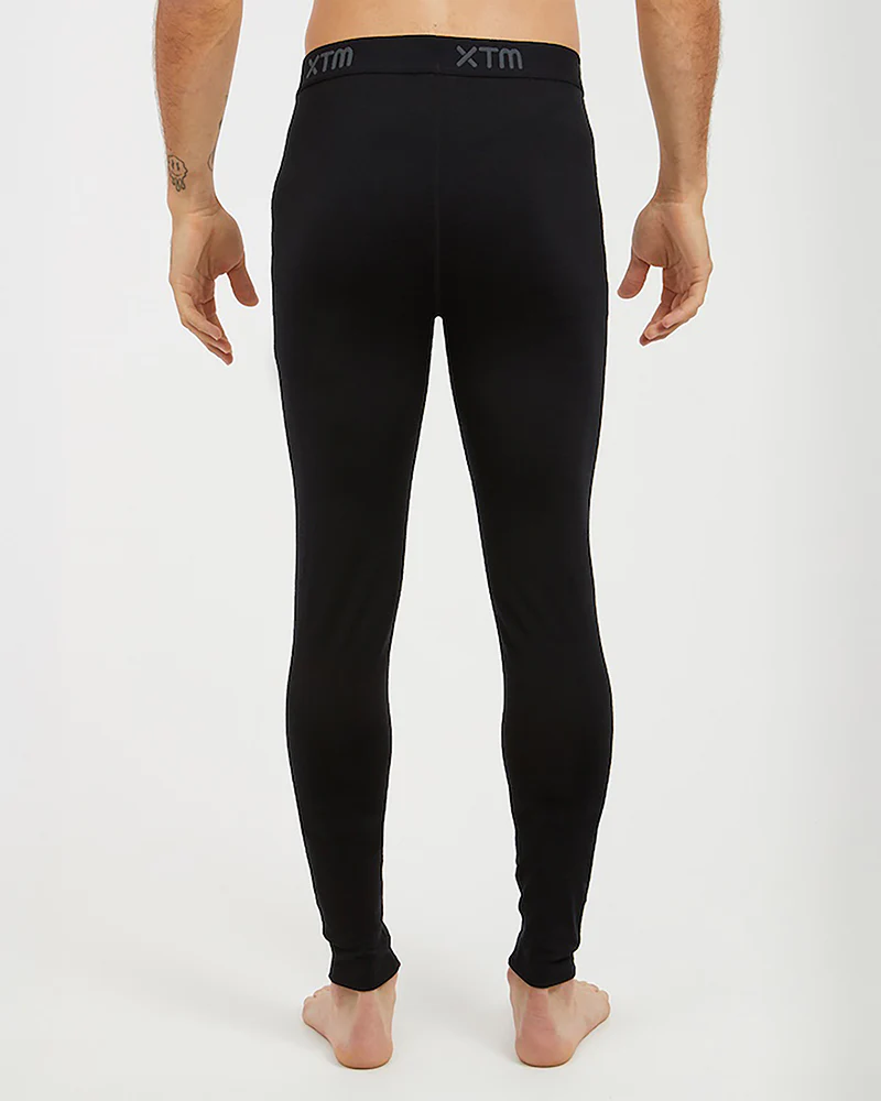 Active200 Merino 200gsm Wool Mens Thermal Base Layer Pants - Black - Image 3