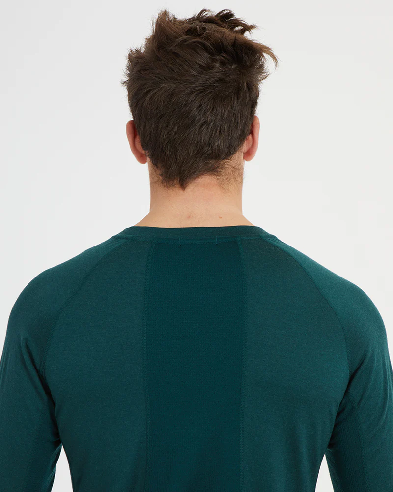 Active200 Merino 200gsm Wool Mens Long-Sleeve Thermal Top - Pine - Image 10