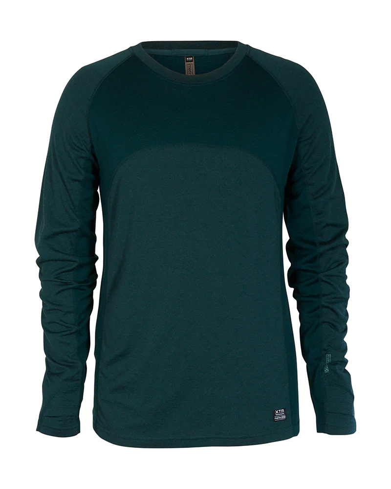 Active200 Merino 200gsm Wool Mens Long-Sleeve Thermal Top - Pine - Image 11