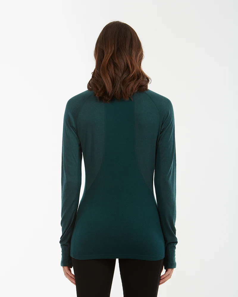 Active200 Merino 200gsm Wool Womens Thermal Long-Sleeve Top - Pine - Image 3