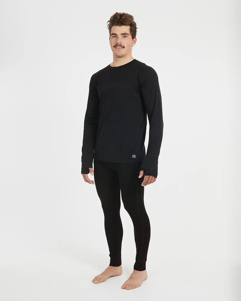 Active200 Merino 200gsm Wool Mens Long-Sleeve Thermal Top - Black - Image 6