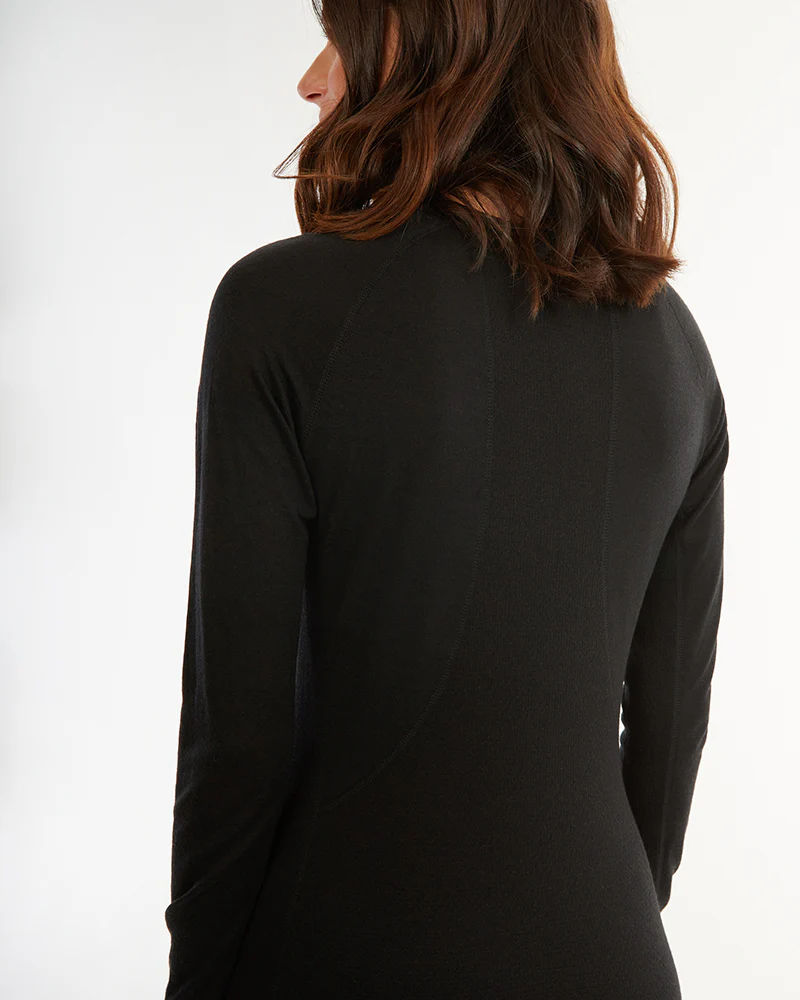 Active200 Merino 200gsm Wool Womens Thermal Long-Sleeve Top - Black - Image 6
