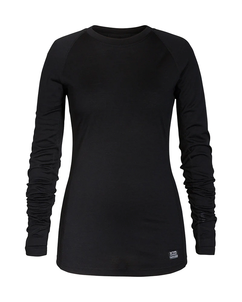 Active200 Merino 200gsm Wool Womens Thermal Long-Sleeve Top - Black - Image 9