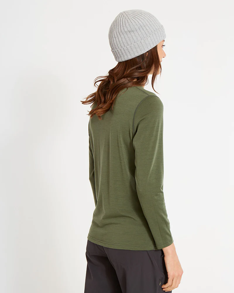Adventure170 Merino 170gsm Wool Ladies Long Sleeve Thermal Top - Winter Moss - Image 5