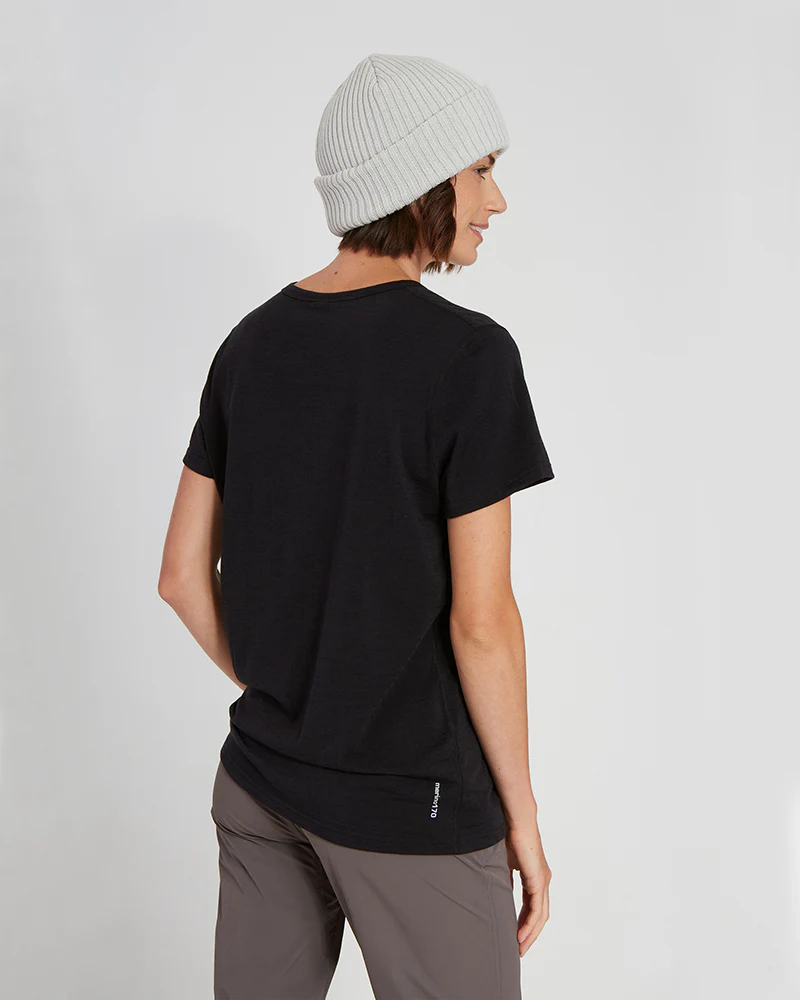 Adventure170 Merino 170gsm Wool Ladies Thermal T-Shirt Black II - Image 2