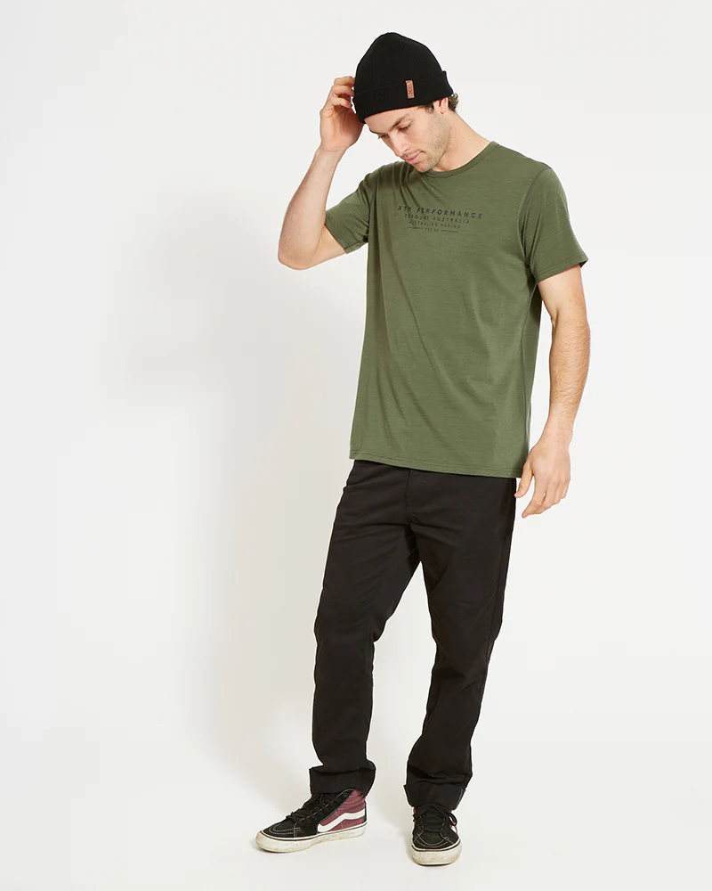 Adventure170 Merino 170gsm Wool Men's Thermal T-Shirt - Winter Moss - Image 4