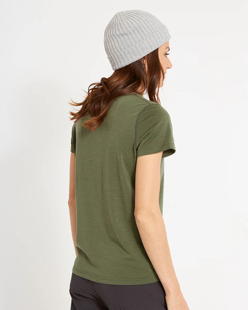 Adventure170 Merino 170gsm Wool Ladies Thermal T-Shirt - Winter Moss - Image 3