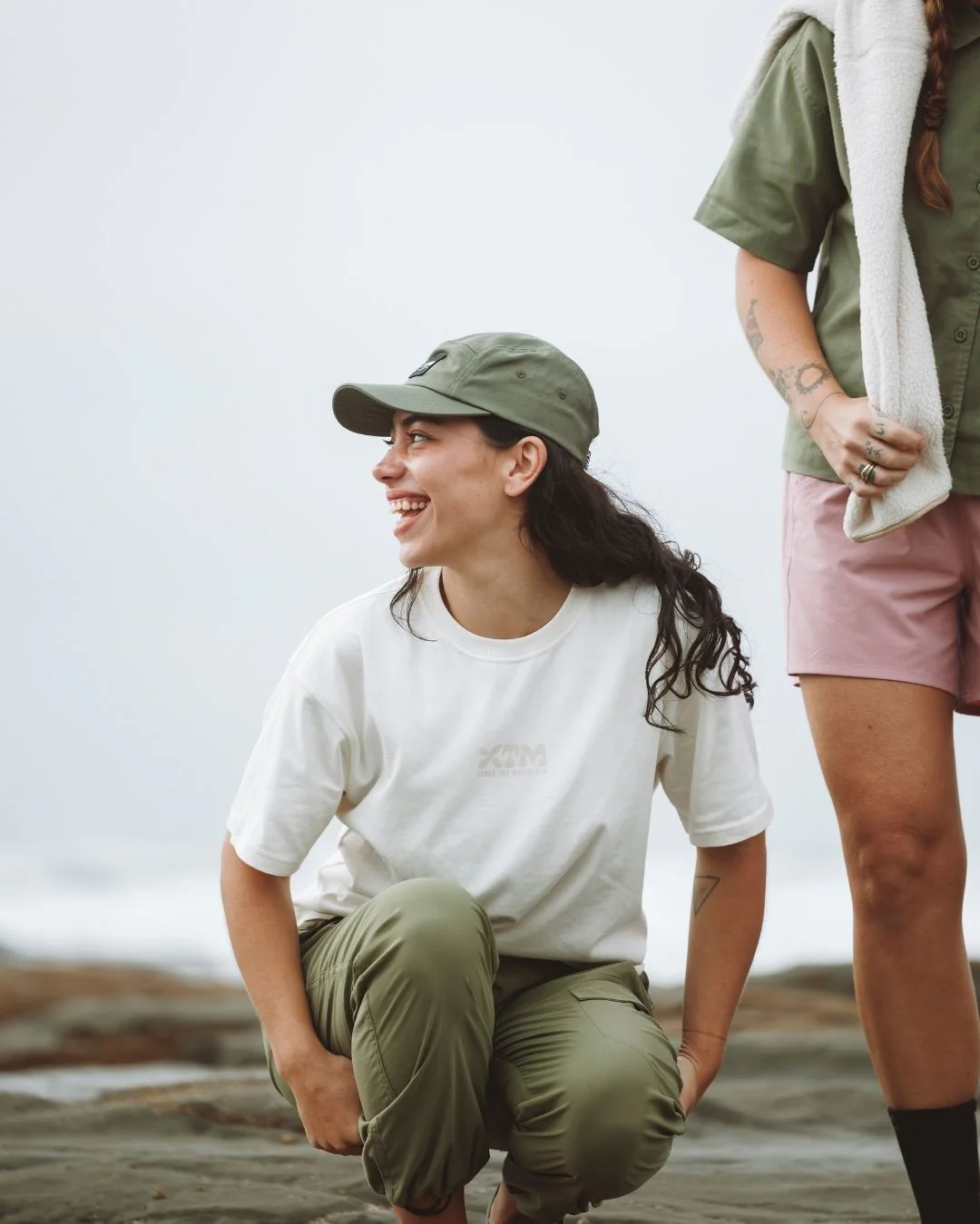 B Free Womens Organic Cotton Hiking T-Shirt Egret - Image 2