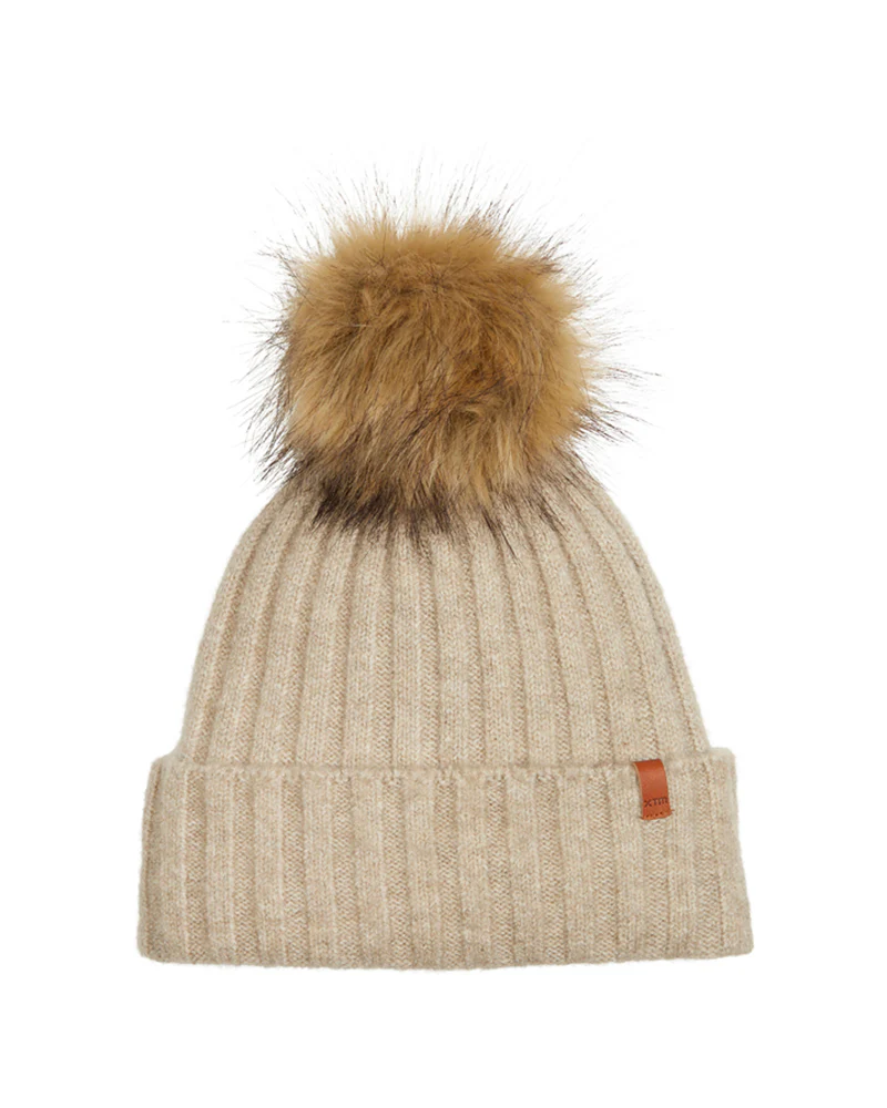 Beki Womens Recycled-Poly Pom Pom Beanie - Image 3