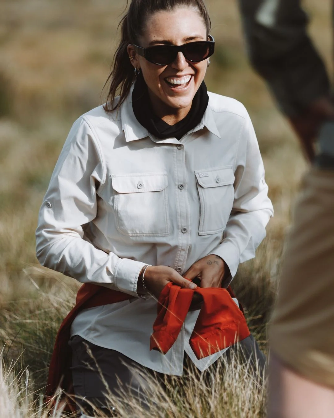 Cumberland Ladies Hike Long-Sleeve Shirt Stone - Image 4