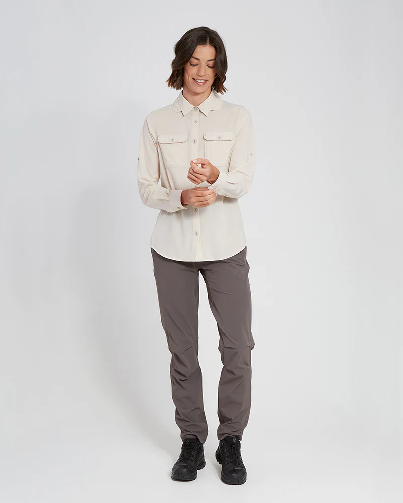 Cumberland Ladies Hike Long-Sleeve Shirt Stone - Image 7