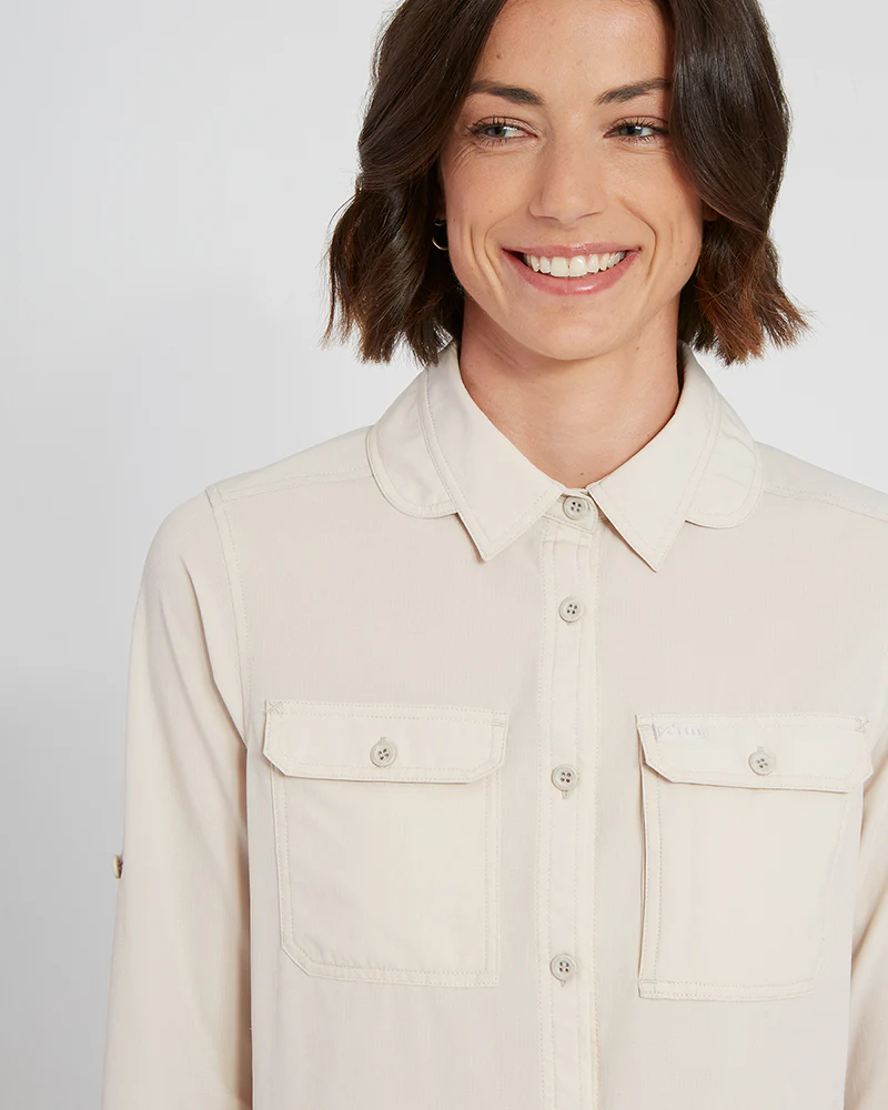 Cumberland Ladies Hike Long-Sleeve Shirt Stone - Image 9