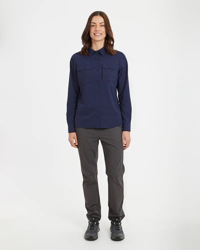 Cumberland Ladies Hike Long-Sleeve Shirt Navy - Image 3