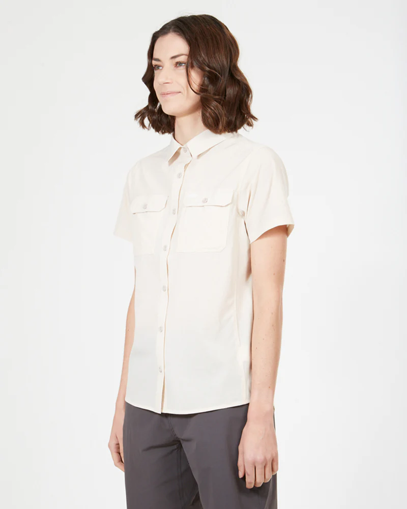 Cumberland Short-Sleeve Womens Lightweight Hiking Shirt Sand - Image 3