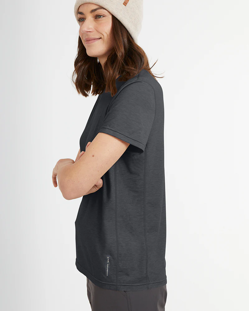Darby Womens Fast-Drying Trail Hiking T-Shirt Dark Grey Marle - Image 3