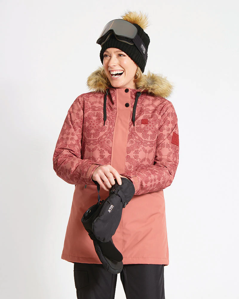 Demi Womens Snow Jacket - Dusty Pink Paisley - SALE