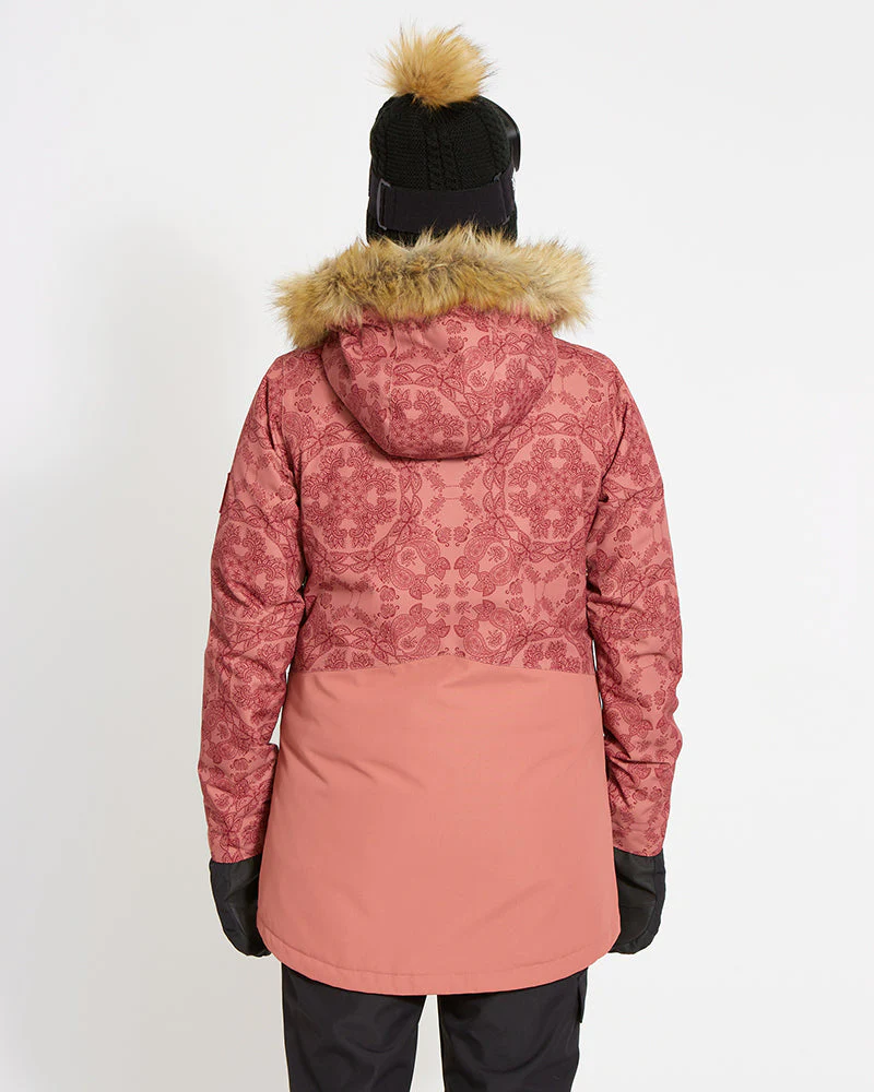 Demi Womens Snow Jacket - Dusty Pink Paisley - SALE - Image 2