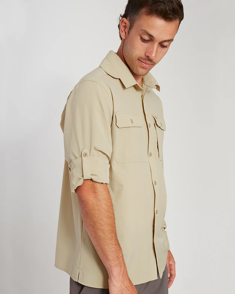 Dunkeld Mens Hike Long-Sleeve Shirt Sand - Image 10