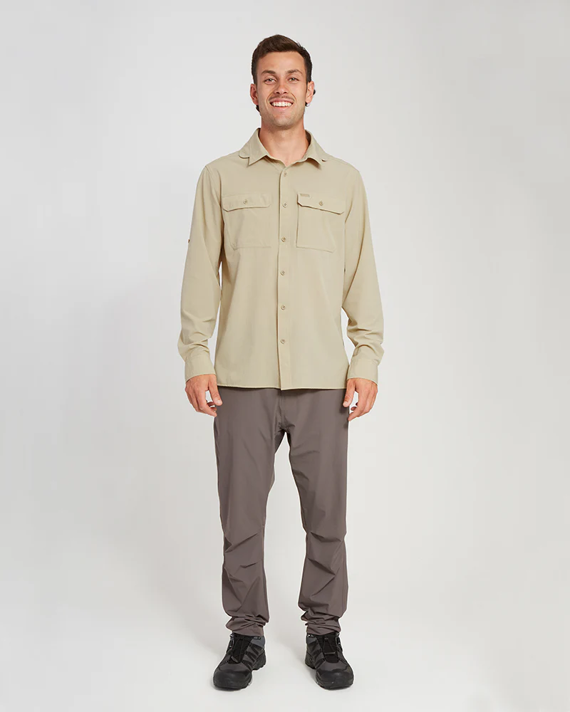 Dunkeld Mens Hike Long-Sleeve Shirt Sand - Image 13