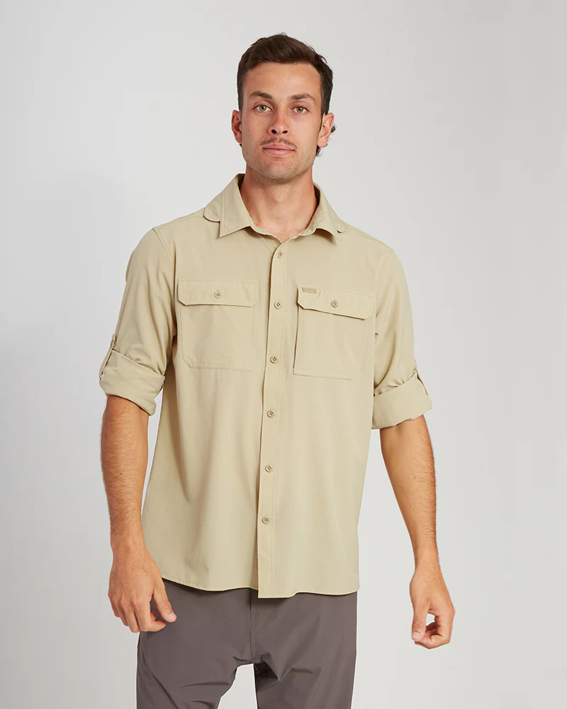 Dunkeld Mens Hike Long-Sleeve Shirt Sand - Image 3