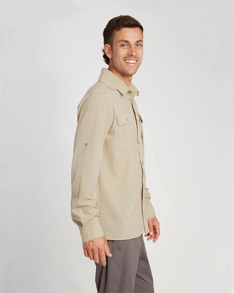 Dunkeld Mens Hike Long-Sleeve Shirt Sand - Image 4