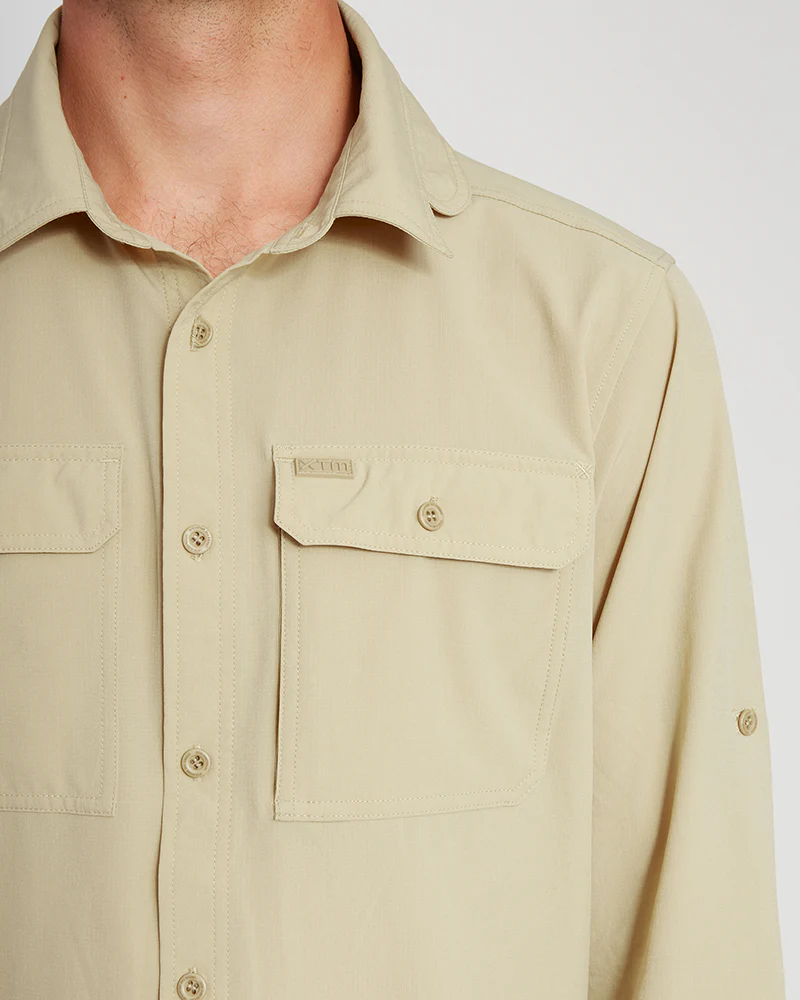Dunkeld Mens Hike Long-Sleeve Shirt Sand - Image 7