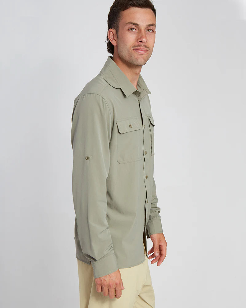 Dunkeld Mens Hike Long-Sleeve Shirt Light Khaki - Image 4