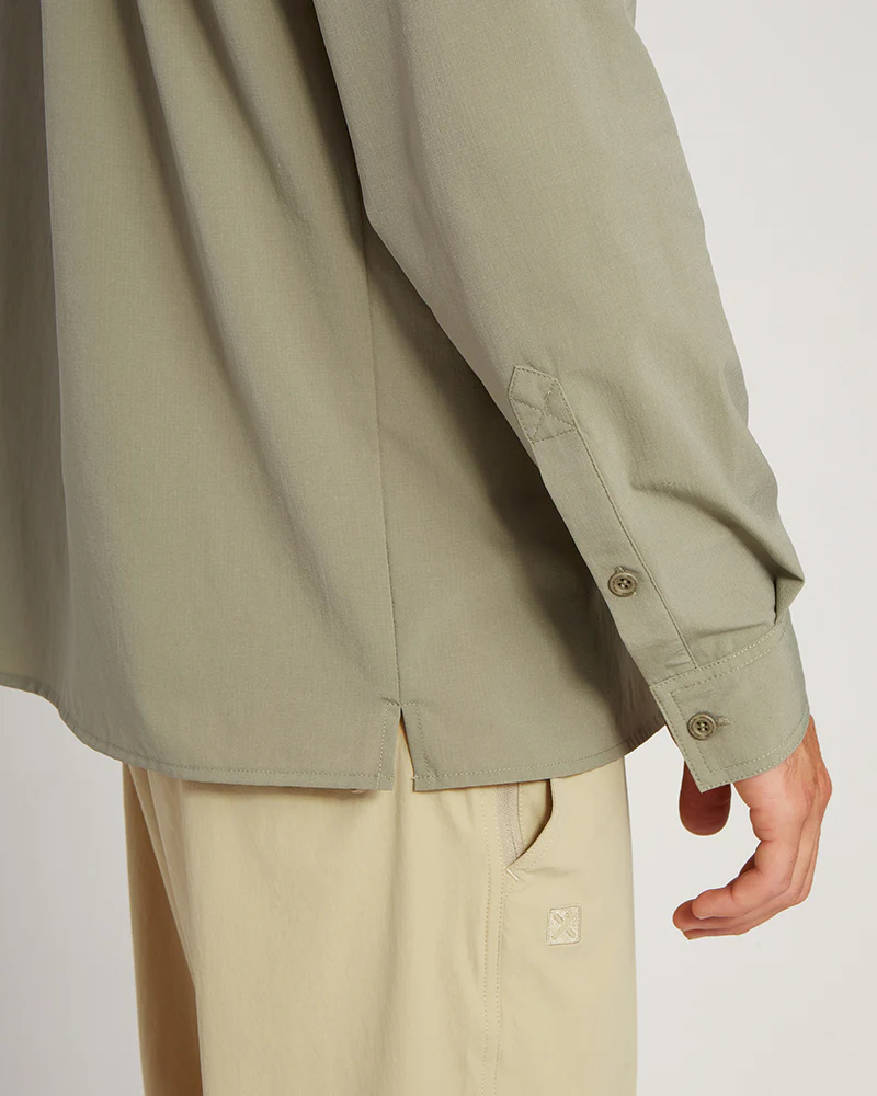 Dunkeld Mens Hike Long-Sleeve Shirt Light Khaki - Image 7
