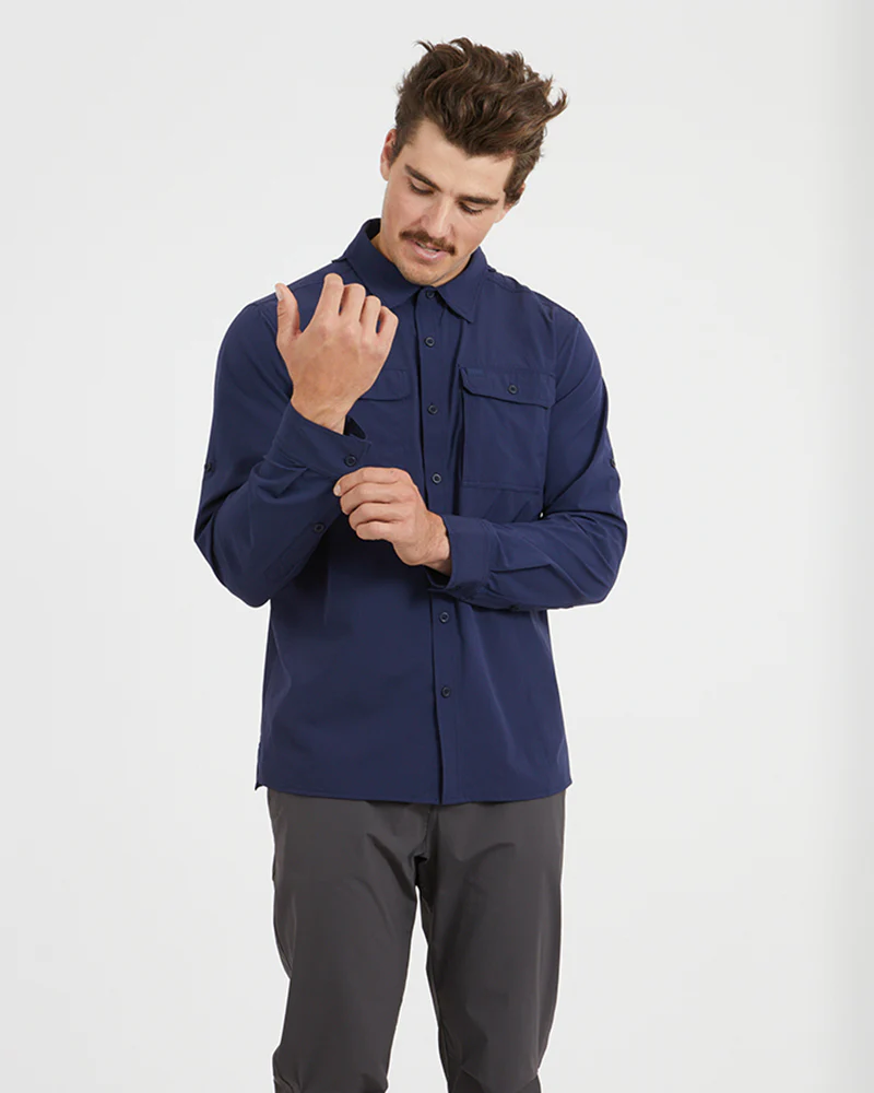 Dunkeld Mens Hike Long-Sleeve Shirt Navy - Image 2