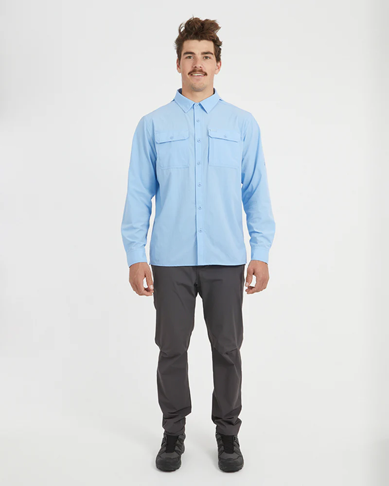 Dunkeld Mens Hike Long-Sleeve Shirt Water Blue - Image 13