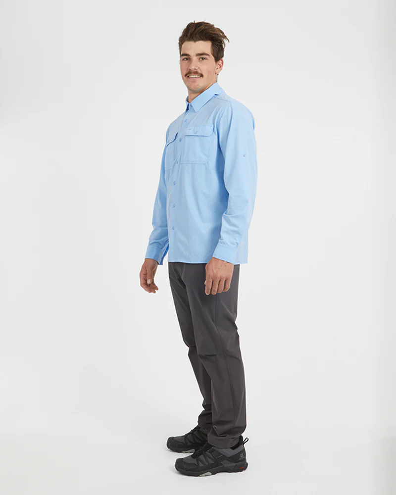 Dunkeld Mens Hike Long-Sleeve Shirt Water Blue - Image 14