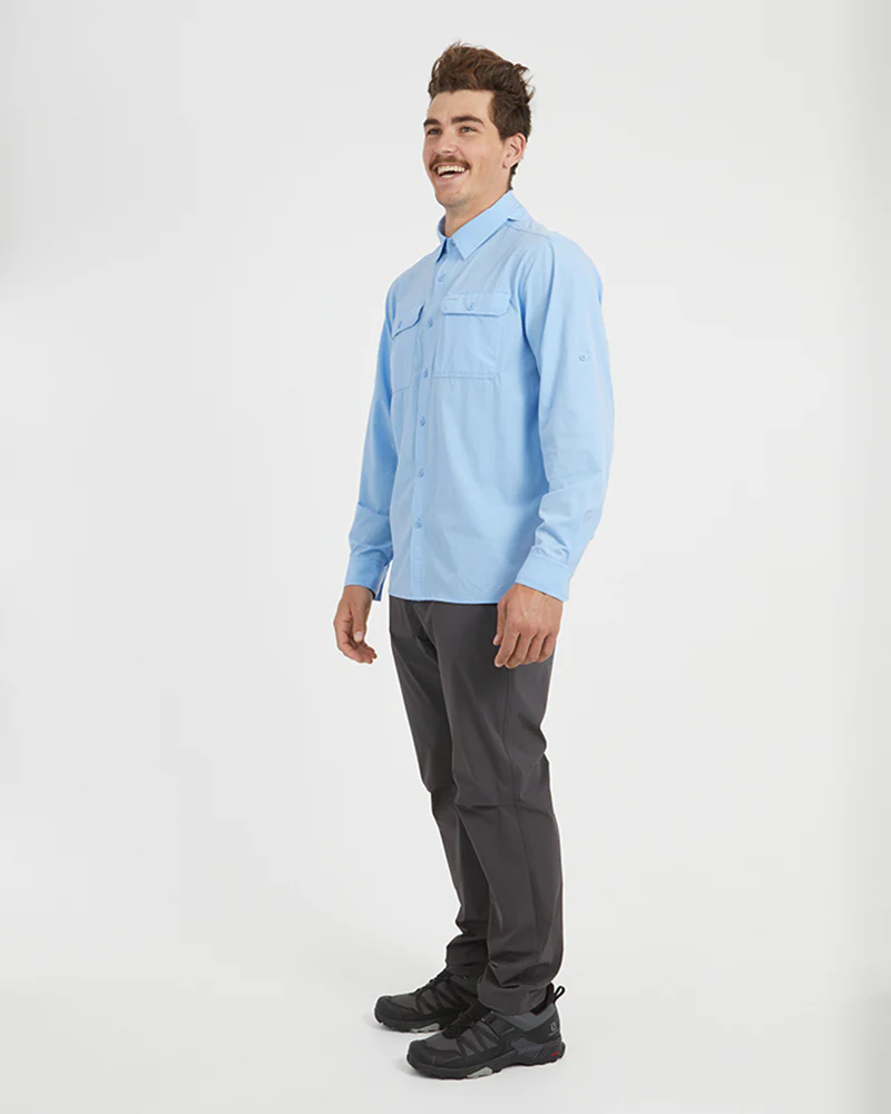 Dunkeld Mens Hike Long-Sleeve Shirt Water Blue - Image 15