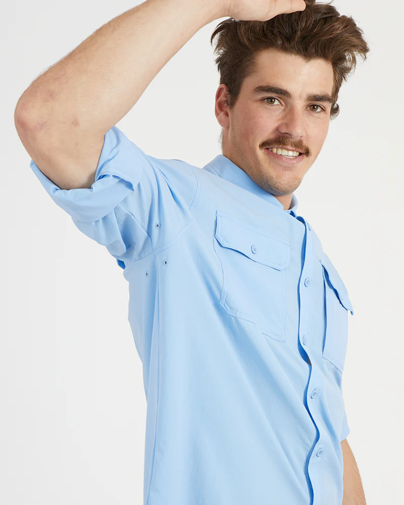 Dunkeld Mens Hike Long-Sleeve Shirt Water Blue - Image 7