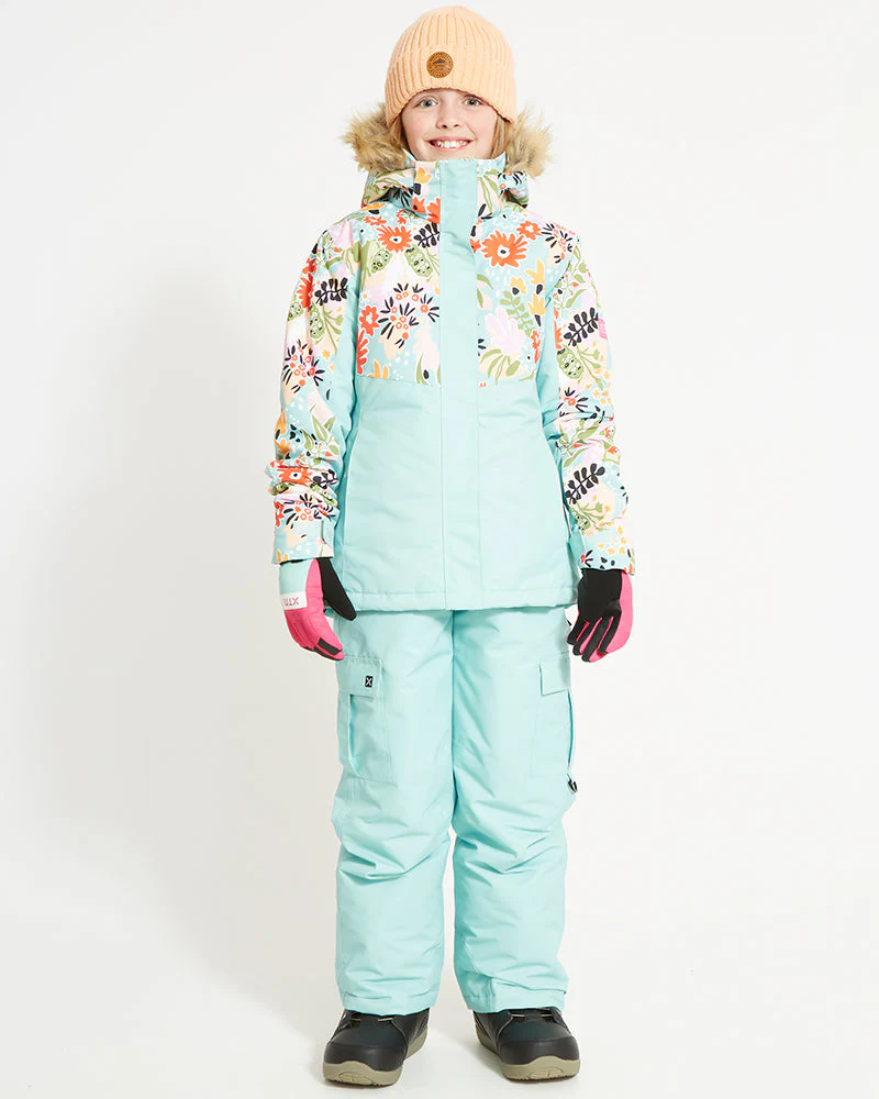 Frankie Youth Girls' Snow Jacket - Turquoise Banksia - SALE - Image 4
