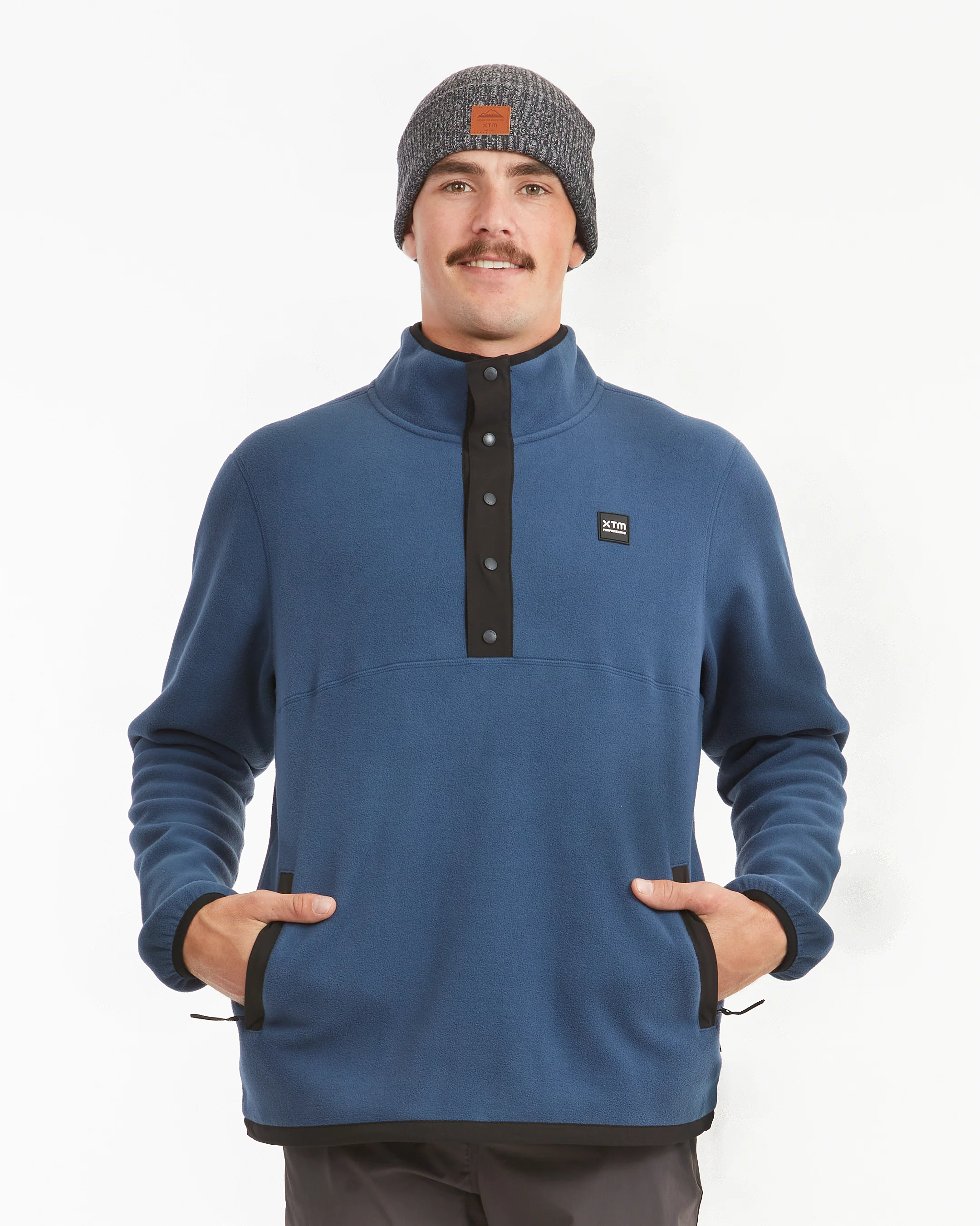 Frazer Pullover Fleece Mens - Slate Blue