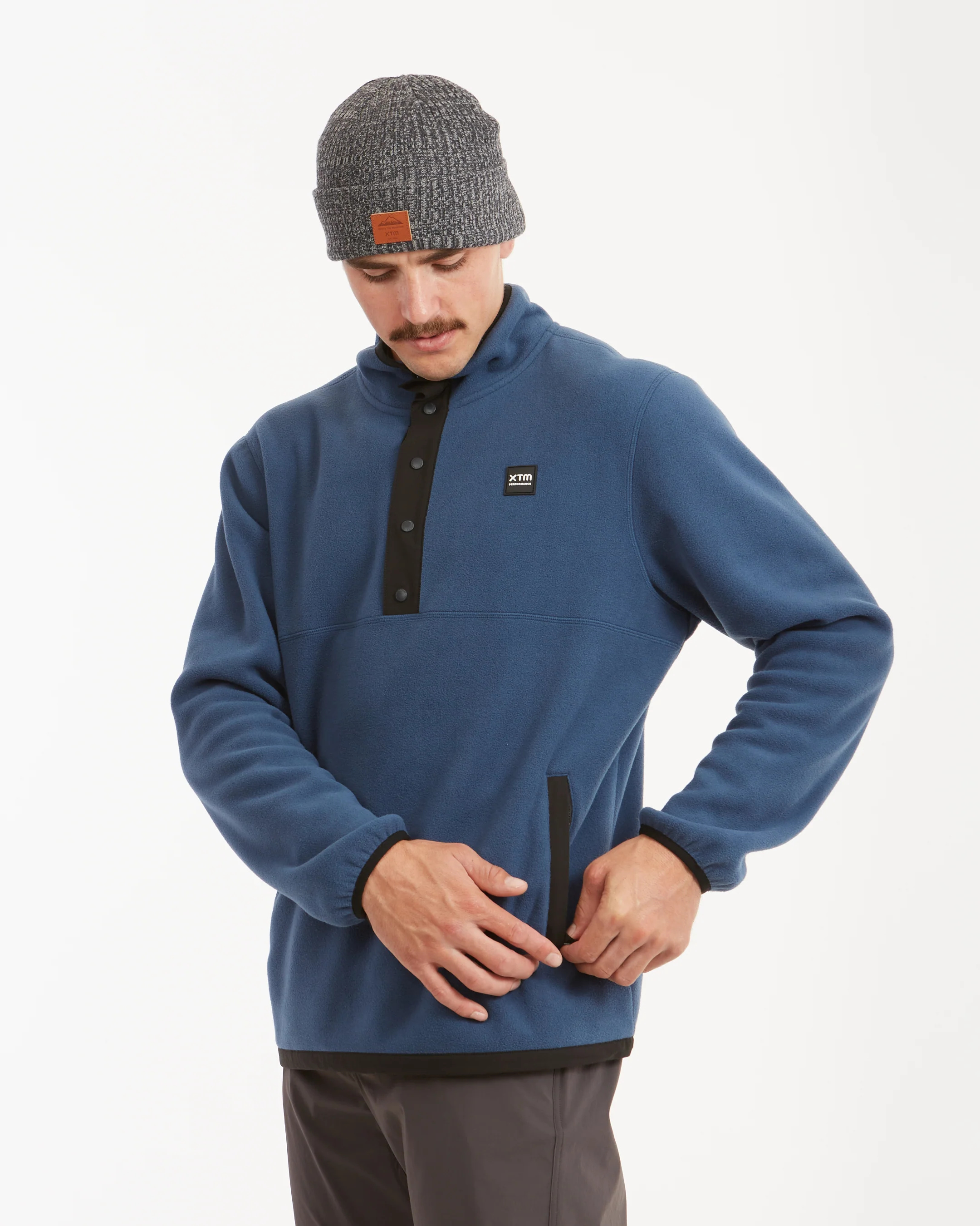 Frazer Pullover Fleece Mens - Slate Blue - Image 3