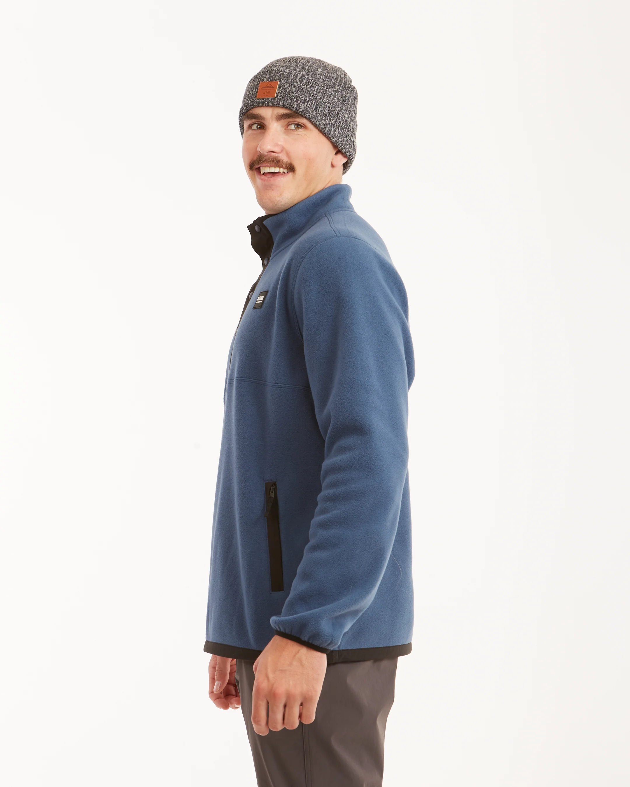 Frazer Pullover Fleece Mens - Slate Blue - Image 4