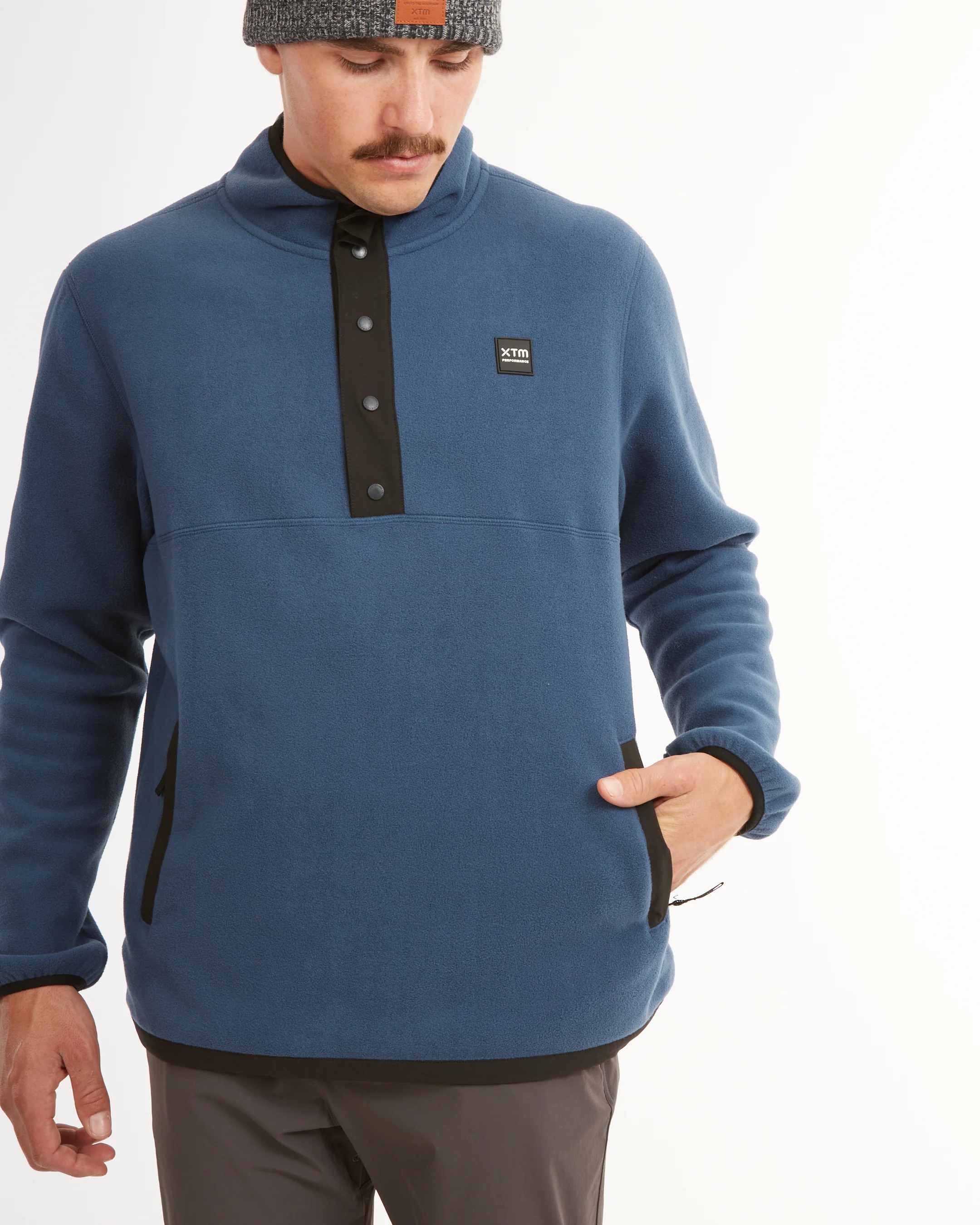 Frazer Pullover Fleece Mens - Slate Blue - Image 8