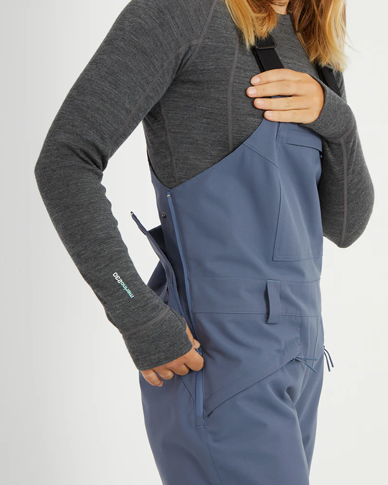 Harper II Womens Bib Overalls Ski Pant Indigo - Image 10