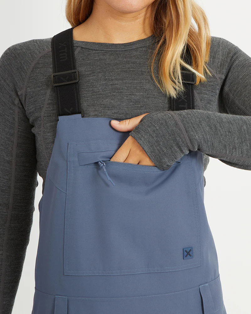Harper II Womens Bib Overalls Ski Pant Indigo - Image 5