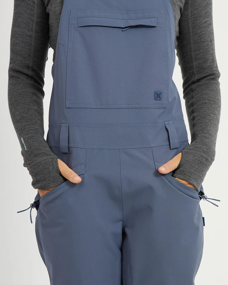 Harper II Womens Bib Overalls Ski Pant Indigo - Image 6