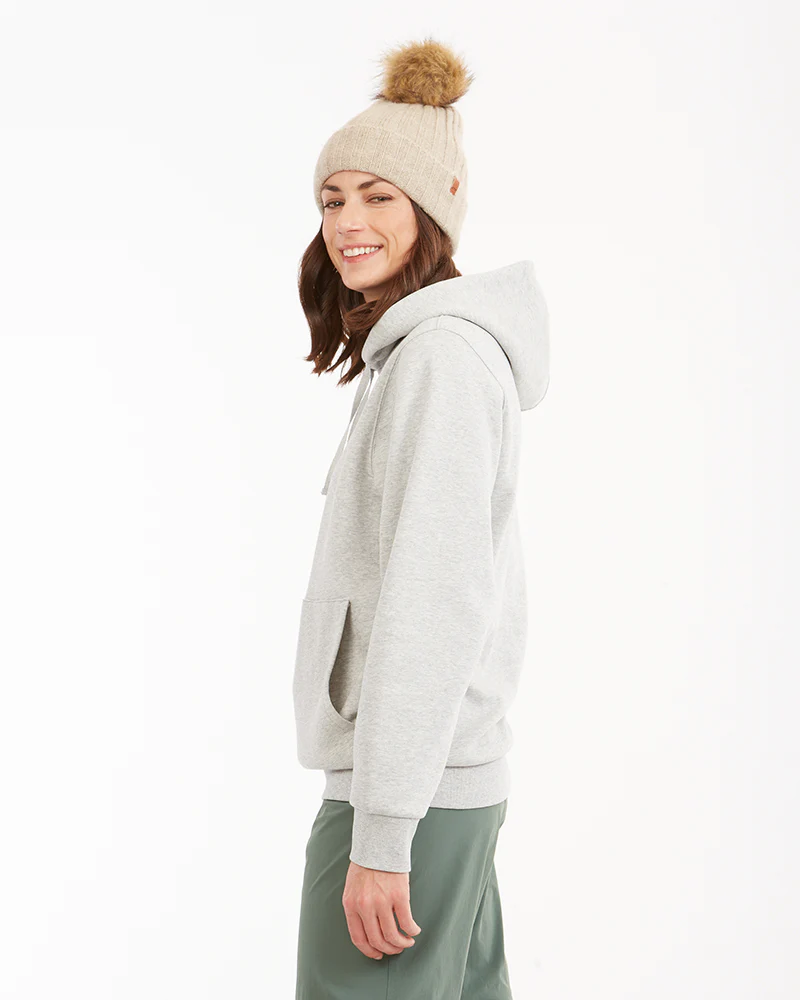 Hyams Organic Cotton DWR Unisex Hoodie Light Grey Marle - Image 11