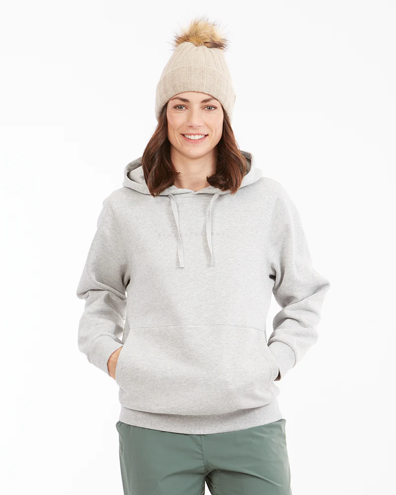 Hyams Organic Cotton DWR Unisex Hoodie Light Grey Marle - Image 12