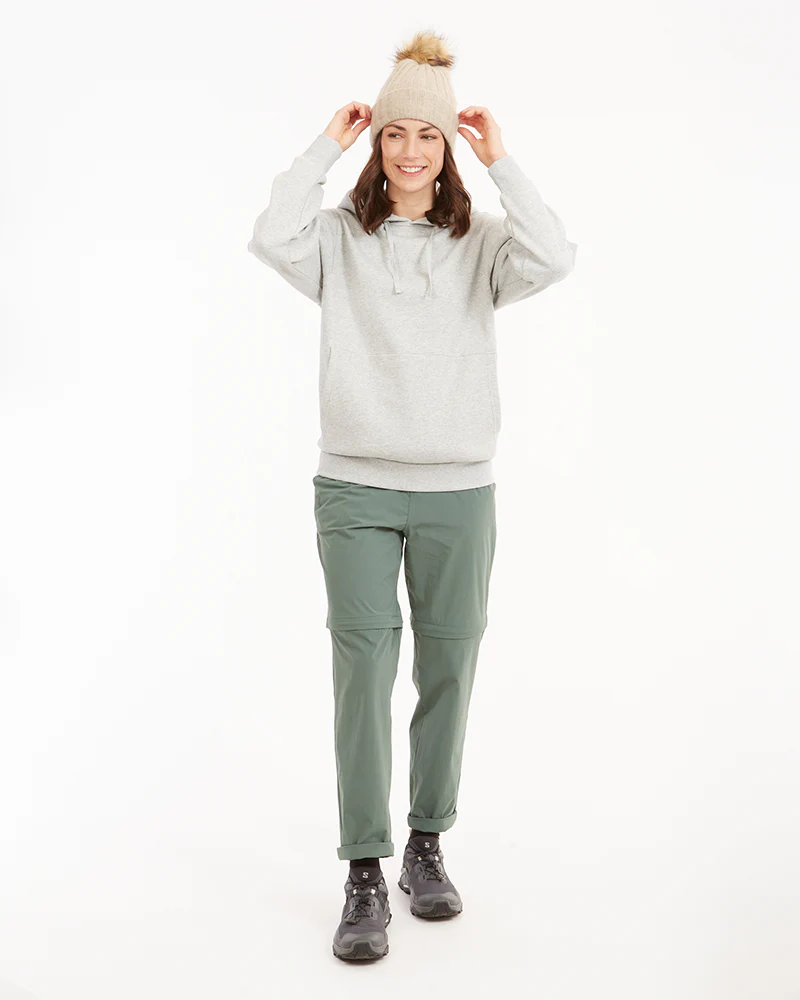 Hyams Organic Cotton DWR Unisex Hoodie Light Grey Marle - Image 13