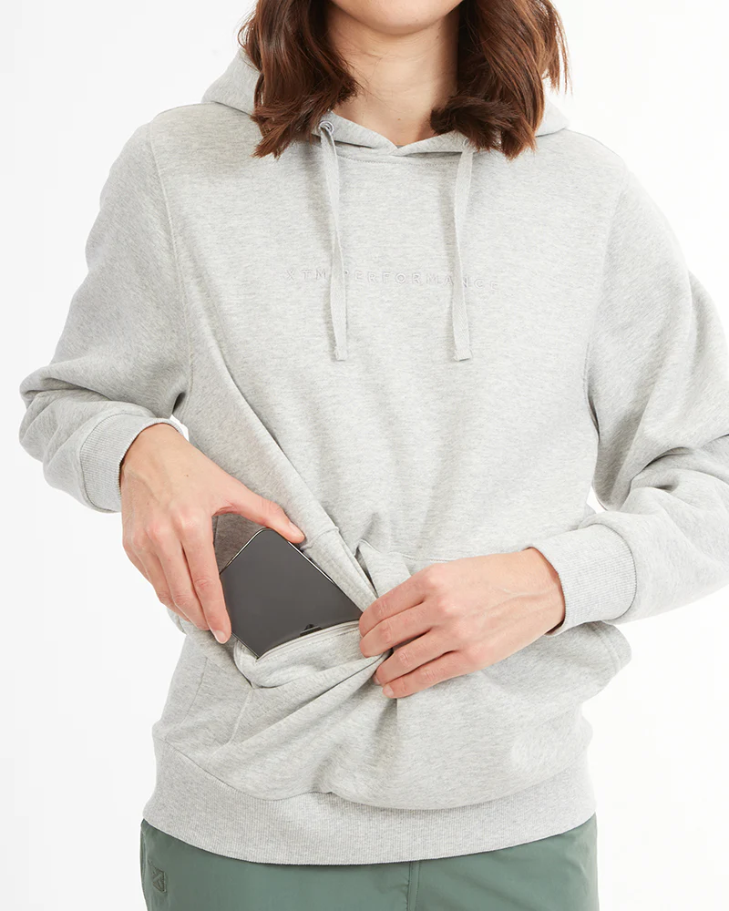 Hyams Organic Cotton DWR Unisex Hoodie Light Grey Marle - Image 19