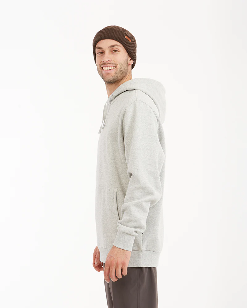 Hyams Organic Cotton DWR Unisex Hoodie Light Grey Marle - Image 3