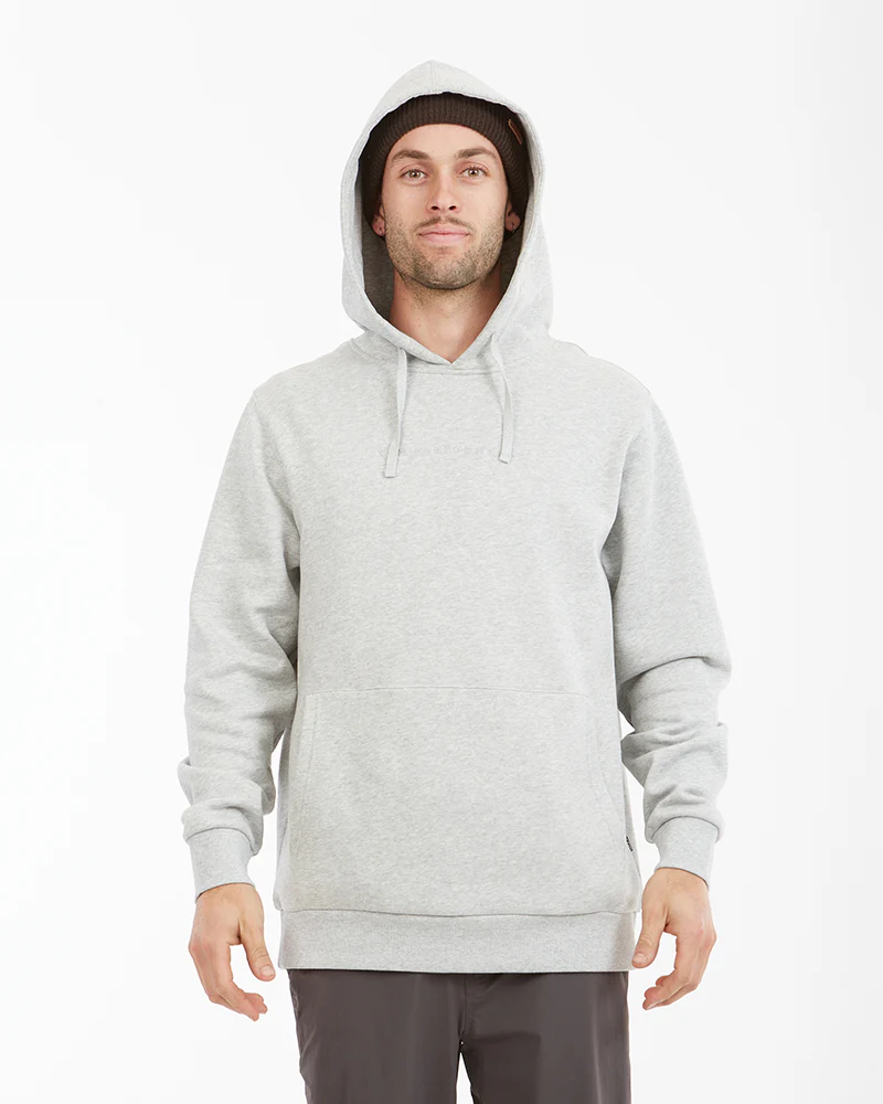 Hyams Organic Cotton DWR Unisex Hoodie Light Grey Marle - Image 4