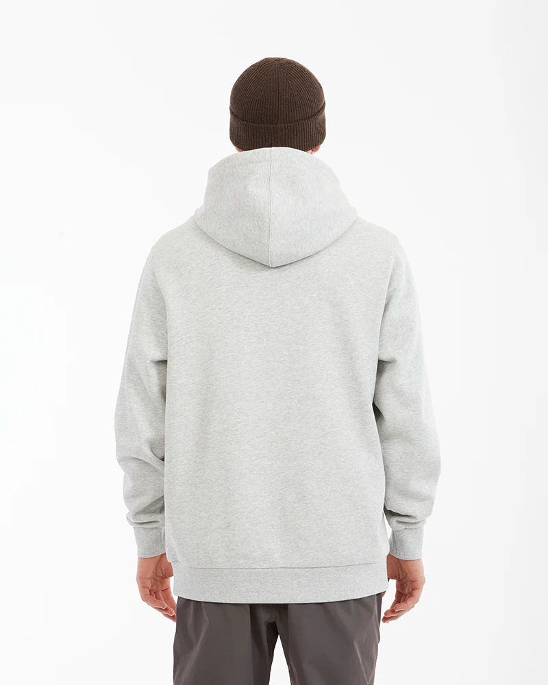 Hyams Organic Cotton DWR Unisex Hoodie Light Grey Marle - Image 5