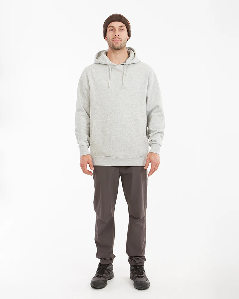 Hyams Organic Cotton DWR Unisex Hoodie Light Grey Marle - Image 6