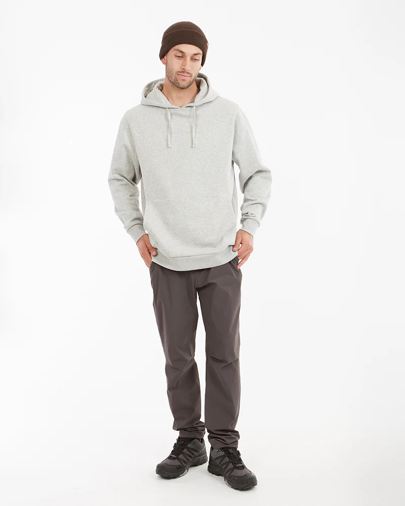 Hyams Organic Cotton DWR Unisex Hoodie Light Grey Marle - Image 7